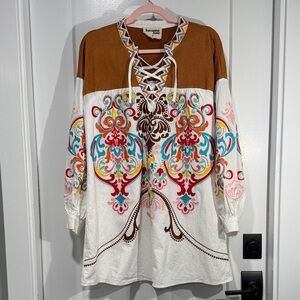 Savannah Jane Colorful Patterned Dress